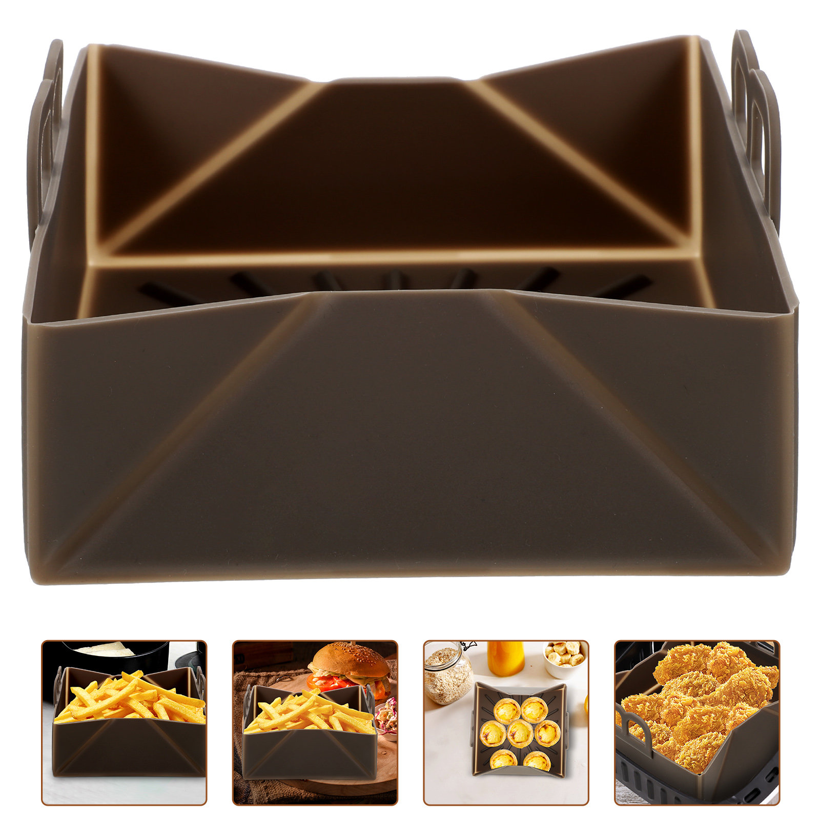 Air Fryer Silicone Pot Liner - Wiederverwendbare Antihaft-Silikonmatte für Heißluftfritteusen, hitzebeständige Backform,