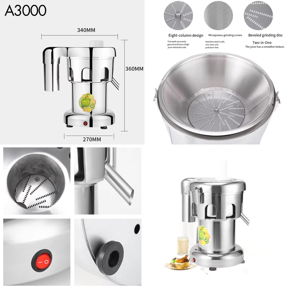 Electric Slow Juicer Cold Press - Kommerzielle Kaltpress-Saftpresse für Orangen, Obst und